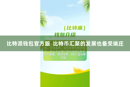 比特派钱包官方版 比特币汇聚的发展也备受端庄
