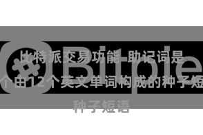 比特派交易功能  助记词是一个由12个英文单词构成的种子短语