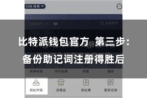 比特派钱包官方  第三步：备份助记词注册得胜后