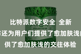 比特派数字安全  全新比特派发布还为用户们提供了愈加肤浅的交往体验